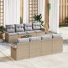 vidaXL Gartensofa-set mit Kissen 9 pcs Beige Poly-Rattan