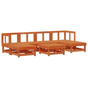 vidaXL Garten-Lounge-Set 7 pcs Wachsbraun Massives Kiefernholz