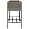 vidaXL Pflanzk&uuml;bel mit Ablage Grau Poly Rattan