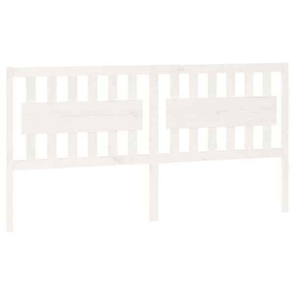 vidaXL Bett-Kopfteil Wei&szlig; 185,5x4x100 cm Massivholz Kiefer