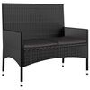 vidaXL 4-tlg. Garten-Lounge-Set mit Kissen Schwarz Poly Rattan