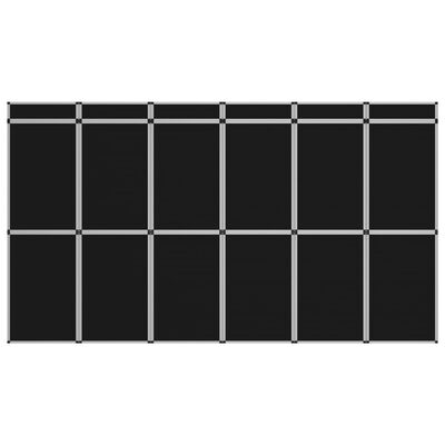 vidaXL 18-Panel Messewand Faltdisplay 362×200 cm Schwarz