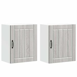 vidaXL K&uuml;chen-H&auml;ngeschr&auml;nke 2 Stk. Lucca Grau Sonoma Holzwerkstoff