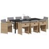 vidaXL Garten Essgruppe 9 pcs Beige Poly-Rattan