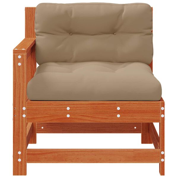 vidaXL Gartenecksofa Massives Kiefernholz Wachsbraun