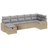 vidaXL Sofa Set mit Kissen mit Speicher Beige und Hellgrau Poly-Rattan