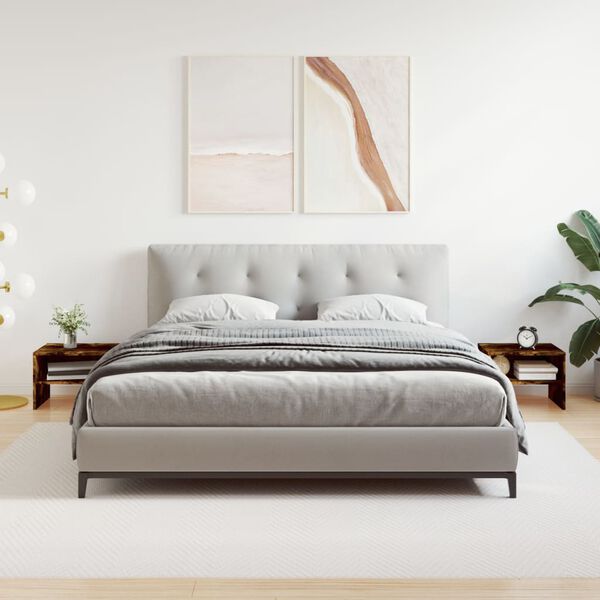 vidaXL Nachttische 2 Stk. R&auml;uchereiche 40x30x30 cm Holzwerkstoff