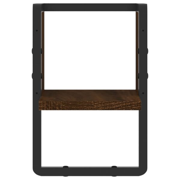 vidaXL Wandregal mit Stange Braun Eichen-Optik 20x25x30 cm