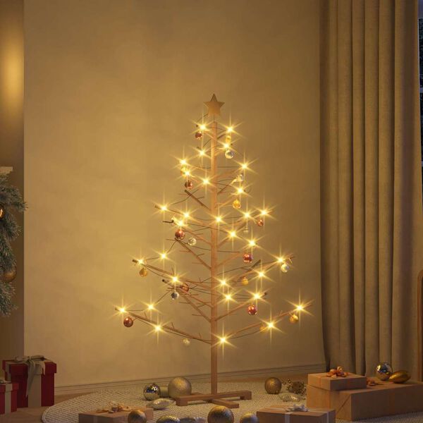 vidaXL Holz Weihnachtsbaum mit Ständer Braun 150 cm Massivholz Kiefer