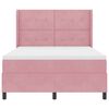 vidaXL Boxspringbett mit LED-Lichtleisten Rosa 140 x 190 cm Samt