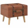 vidaXL Hocker mit Stauraum 40 cm Hellbraun Kunstleder