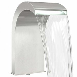 vidaXL Pool-Wasserfall mit LED Edelstahl 304 45 x 30 x 65 cm Silber
