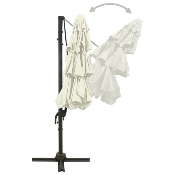vidaXL Sonnenschirm mit Aluminium-Mast 4-lagig Sandfarben 3x3 m