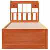 vidaXL Massivholzbett mit Regal ohne Matratze Wachsbraun 100x200 cm