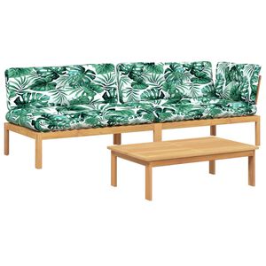 vidaXL 3-tlg. Garten-Sofagarnitur aus Paletten mit Kissen Akazienholz