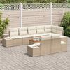 vidaXL Gartensofa-set mit Kissen 9 pcs Beige Poly-Rattan