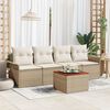 vidaXL Gartensofa-set mit Speicher 5 pcs Beige und Creme Poly-Rattan