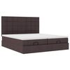 vidaXL Ottoman-Bett mit Matratzen Dunkelbraun 200x200 cm Stoff