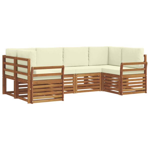vidaXL Sofagarnituren 6 pcs Natur und Creme Massivholz Akazie