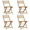 vidaXL Klappst&uuml;hle, 4 St&uuml;ck, beige, massives Akazienholz