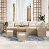 vidaXL Garten-Sofa-Set mit Kissen mit Speicher 9 pcs Beige und Creme
