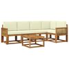vidaXL Outdoor-Sofagarnitur 6 stk. Natur und Creme Massivholz Akazie