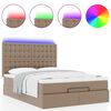 vidaXL Ottoman-Bett mit Matratze & LEDs 140x190cm Kunstleder