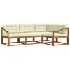 vidaXL Outdoor-Sofagarnitur 4 stk. Natur und Creme