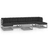 vidaXL 8-tlg. Garten-Lounge-Set mit Kissen Grau Massivholz Kiefer