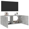 vidaXL TV-Wandschrank mit LED-Leuchten Betongrau 100x35x41 cm