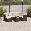 vidaXL 8-tlg. Garten-Sofagarnitur mit Kissen Braun Poly Rattan