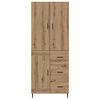 vidaXL Highboard 2 pcs Artisan-Eiche Engineered Wood und Glas