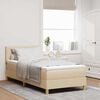 vidaXL LED Boxspringbett mit Matratze Creme 100 x 200 cm Stoff