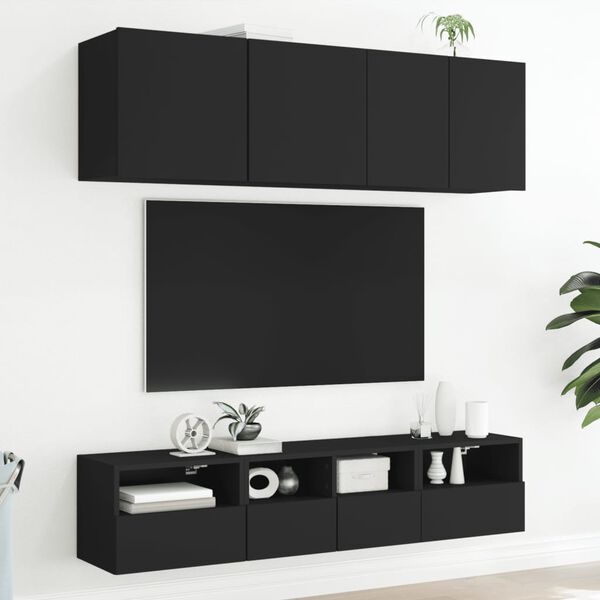 vidaXL TV-Wandschrank Schwarz 40x30x30 cm Holzwerkstoff