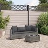 vidaXL 4-tlg. Garten-Sofagarnitur mit Kissen Grau Poly Rattan