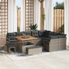vidaXL Gartensofa-set mit Kissen 12 pcs Grau Poly-Rattan