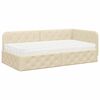 vidaXL Eckbettgestell Creme 90 x 200 cm Stoff