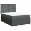 vidaXL Boxspringbett mit Matratze Dunkelgrau 140x190 cm Stoff