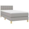 vidaXL Boxspringbett mit Matratze Hellgrau 90x190 cm Stoff