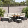 vidaXL Gartensofa-set mit Kissen 9 pcs Schwarz Poly Rattan