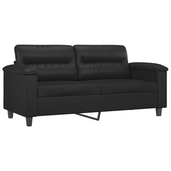 vidaXL 2-Sitzer-Sofa Schwarz 140 cm Kunstleder