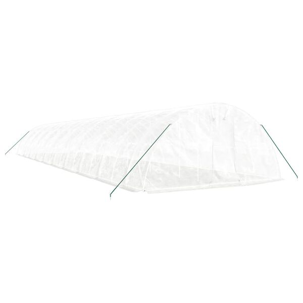 vidaXL Gew&auml;chshaus mit Stahlrahmen Wei&szlig; 100 m&sup2; 20x5x2,3 m