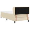 vidaXL Boxspringbett mit Matratze mit Kopfteil Creme 90 x 190 cm Stoff