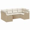 vidaXL Gartensofa-set 6 stk. Beige Poly-Rattan