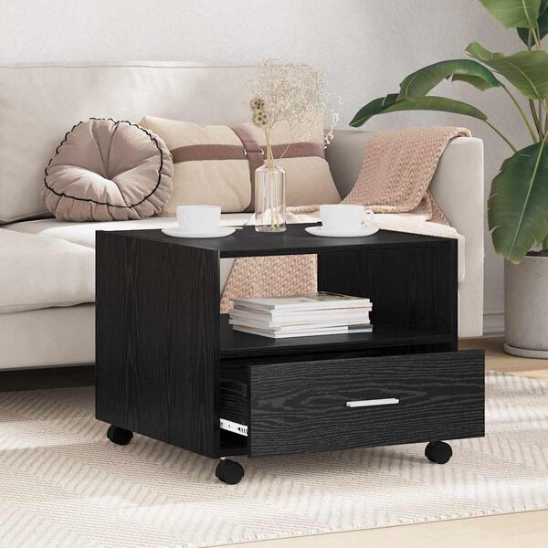 vidaXL Couchtisch Schwarz Eichen-Optik 55 x 55 x 45 cm Holzwerkstoff