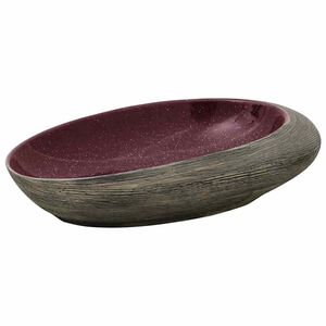 vidaXL Aufsatzwaschbecken Lila und Grau Oval 59x40x14 cm Keramik