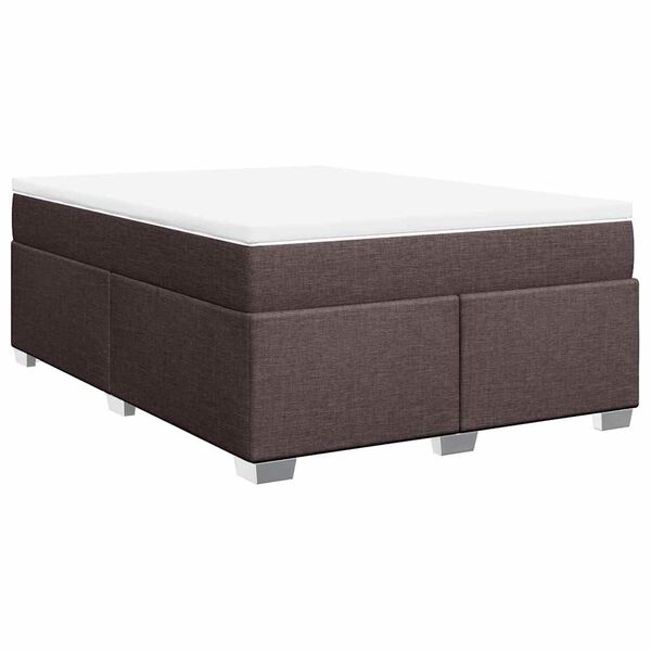 vidaXL Boxspringbett mit Matratze Dunkelbraun 140x190 cm Stoff