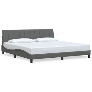 vidaXL Bettgestell ohne Matratze "Hanko" Dunkelgrau 200x200 cm Stoff
