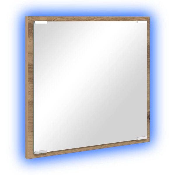 vidaXL LED-Badezimmerspiegel Artisan-Eiche 40 x 37 x 8.5 cm