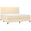 vidaXL Boxspringbett mit Matratze & LED Creme 200x200 cm Stoff